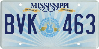 MS license plate BVK463