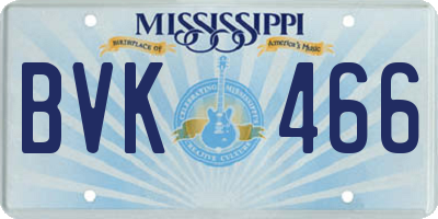 MS license plate BVK466
