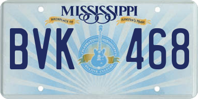 MS license plate BVK468