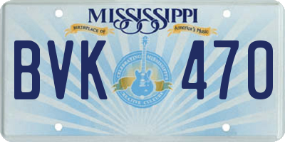 MS license plate BVK470
