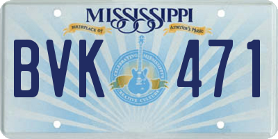 MS license plate BVK471