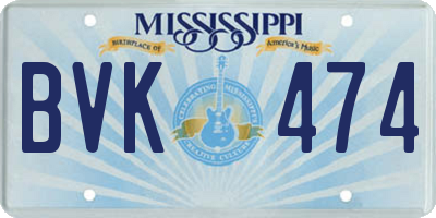 MS license plate BVK474