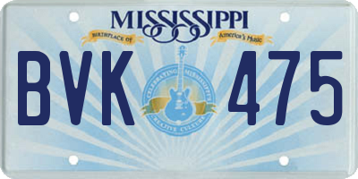 MS license plate BVK475