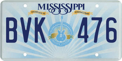 MS license plate BVK476