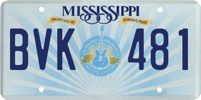 MS license plate BVK481