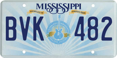 MS license plate BVK482
