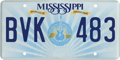 MS license plate BVK483