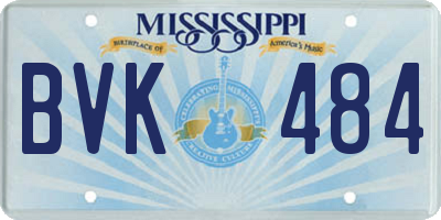 MS license plate BVK484