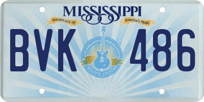 MS license plate BVK486