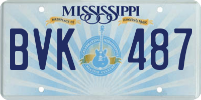 MS license plate BVK487