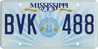 MS license plate BVK488