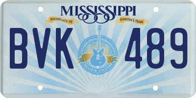 MS license plate BVK489