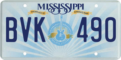 MS license plate BVK490