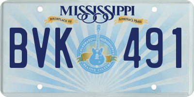 MS license plate BVK491
