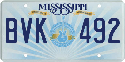 MS license plate BVK492