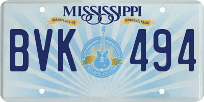 MS license plate BVK494