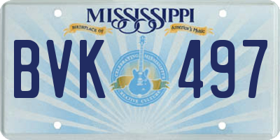 MS license plate BVK497