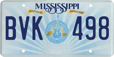 MS license plate BVK498