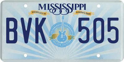 MS license plate BVK505