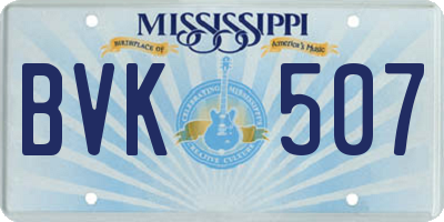MS license plate BVK507