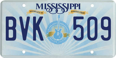 MS license plate BVK509