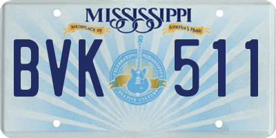 MS license plate BVK511