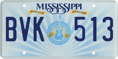 MS license plate BVK513