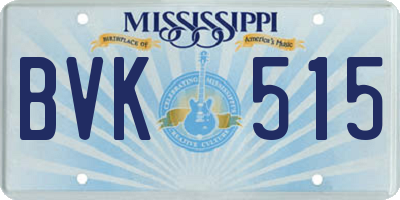 MS license plate BVK515