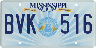 MS license plate BVK516