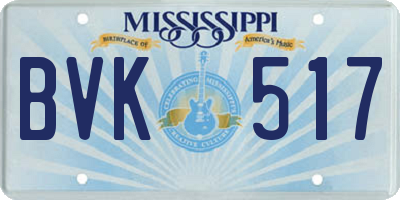 MS license plate BVK517