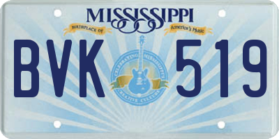 MS license plate BVK519