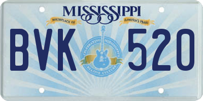MS license plate BVK520