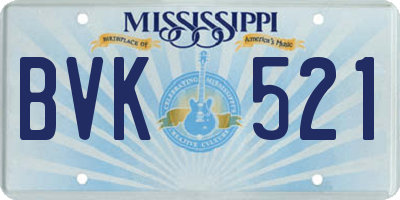 MS license plate BVK521