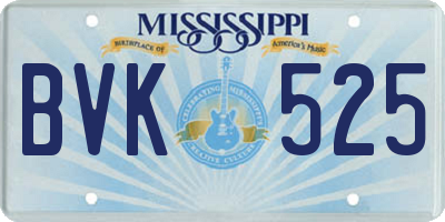 MS license plate BVK525