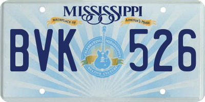 MS license plate BVK526