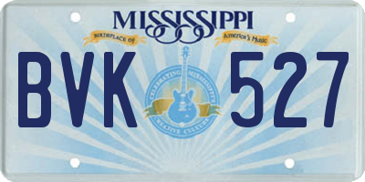 MS license plate BVK527