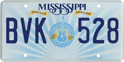 MS license plate BVK528