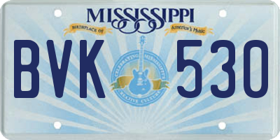 MS license plate BVK530