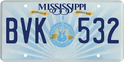 MS license plate BVK532