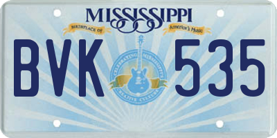 MS license plate BVK535