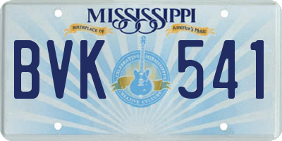 MS license plate BVK541