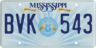 MS license plate BVK543