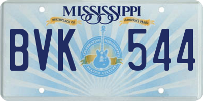 MS license plate BVK544