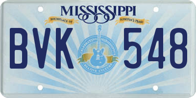 MS license plate BVK548