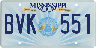 MS license plate BVK551
