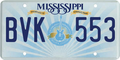 MS license plate BVK553