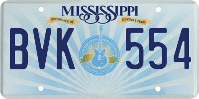MS license plate BVK554
