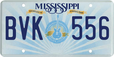 MS license plate BVK556