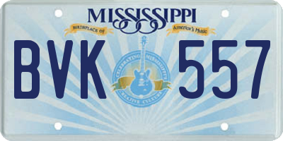 MS license plate BVK557