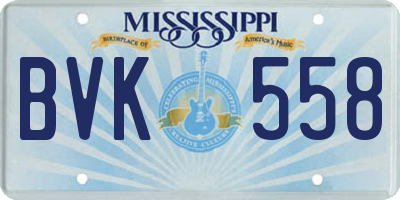 MS license plate BVK558
